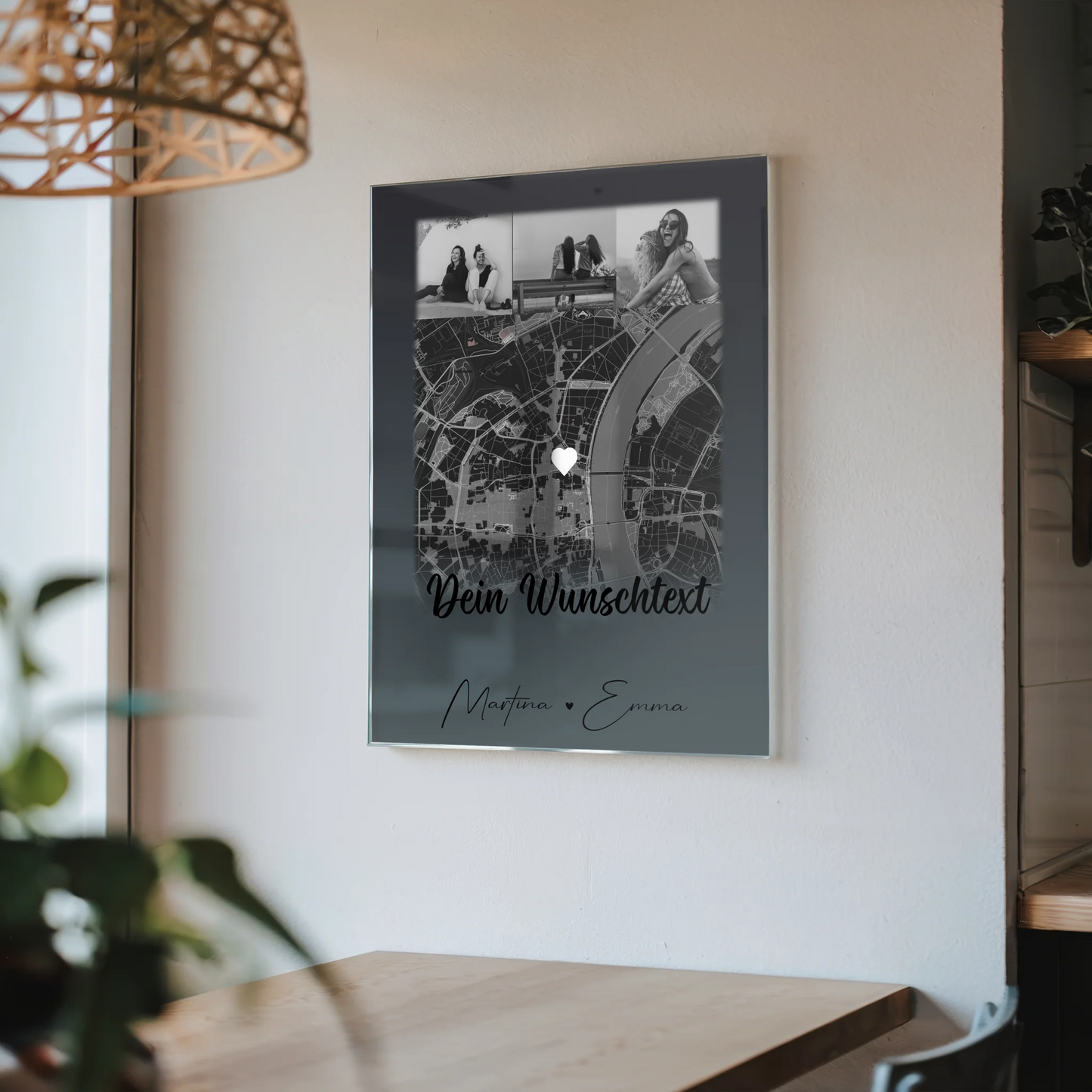 Personalisierte Geschenke mit Foto Acrylglas 4 Fotos Karte Wunschtext Schwesterherz