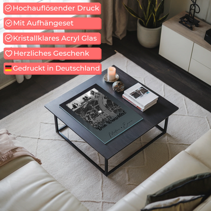 Personalisierte Geschenke mit Foto Acrylglas 4 Fotos Karte Wunschtext Schwesterherz