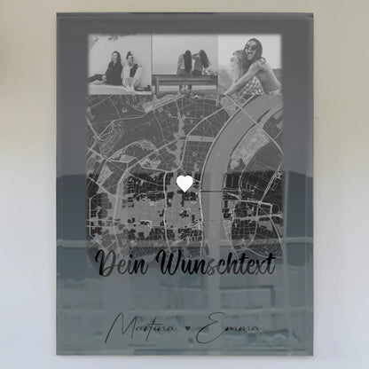 Personalisierte Geschenke mit Foto Acrylglas 4 Fotos Karte Wunschtext Schwesterherz
