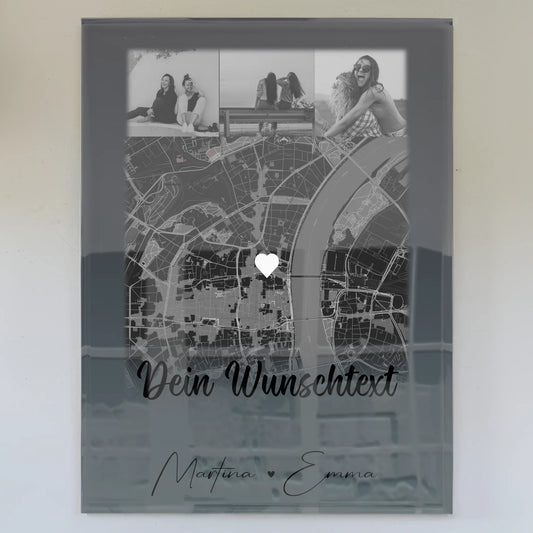 Personalisierte Geschenke mit Foto Acrylglas 4 Fotos Karte Wunschtext Schwesterherz