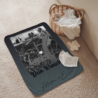 Personalisierte Namensdecke mit 4 Fotos Karte Wunschtext für Schwesterherz individuell gestaltet 2