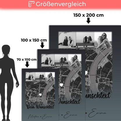 Personalisierte Namensdecke mit 4 Fotos Karte Wunschtext für Schwesterherz individuell gestaltet 5