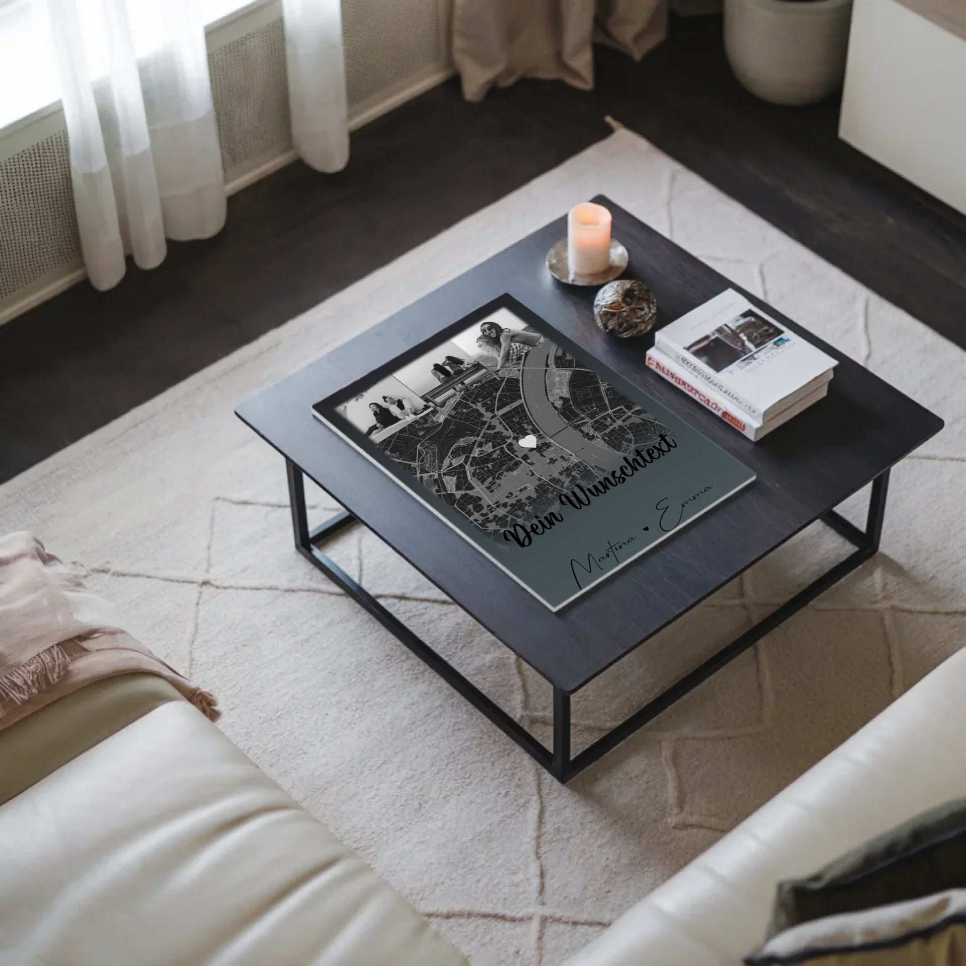 Fotoboard Poster Magnetisch mit 4 Fotos Karte Wunschtext Schwesterherz personalisiertes Geschenk 3