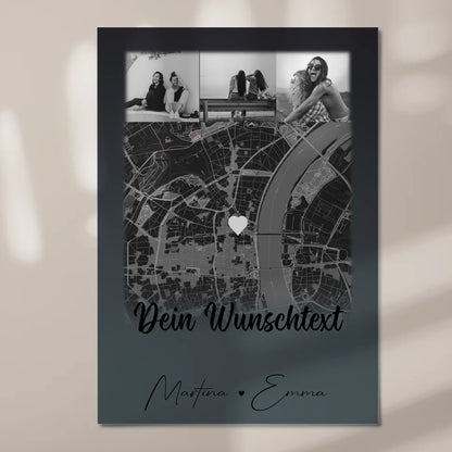 Fotoboard Poster Magnetisch mit 4 Fotos Karte Wunschtext Schwesterherz personalisiertes Geschenk 7