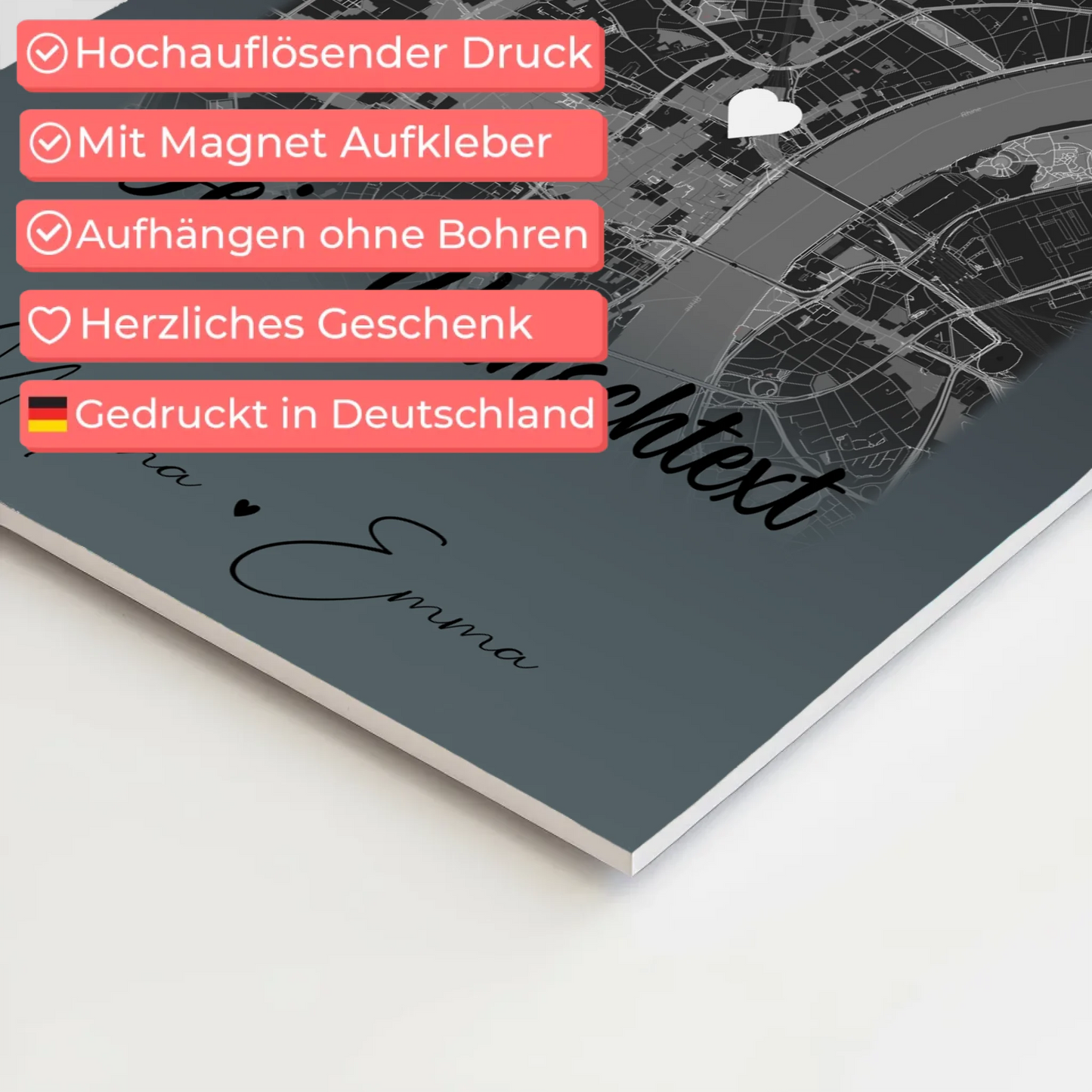 Fotoboard Poster Magnetisch mit 4 Fotos Karte Wunschtext Schwesterherz personalisiertes Geschenk 10