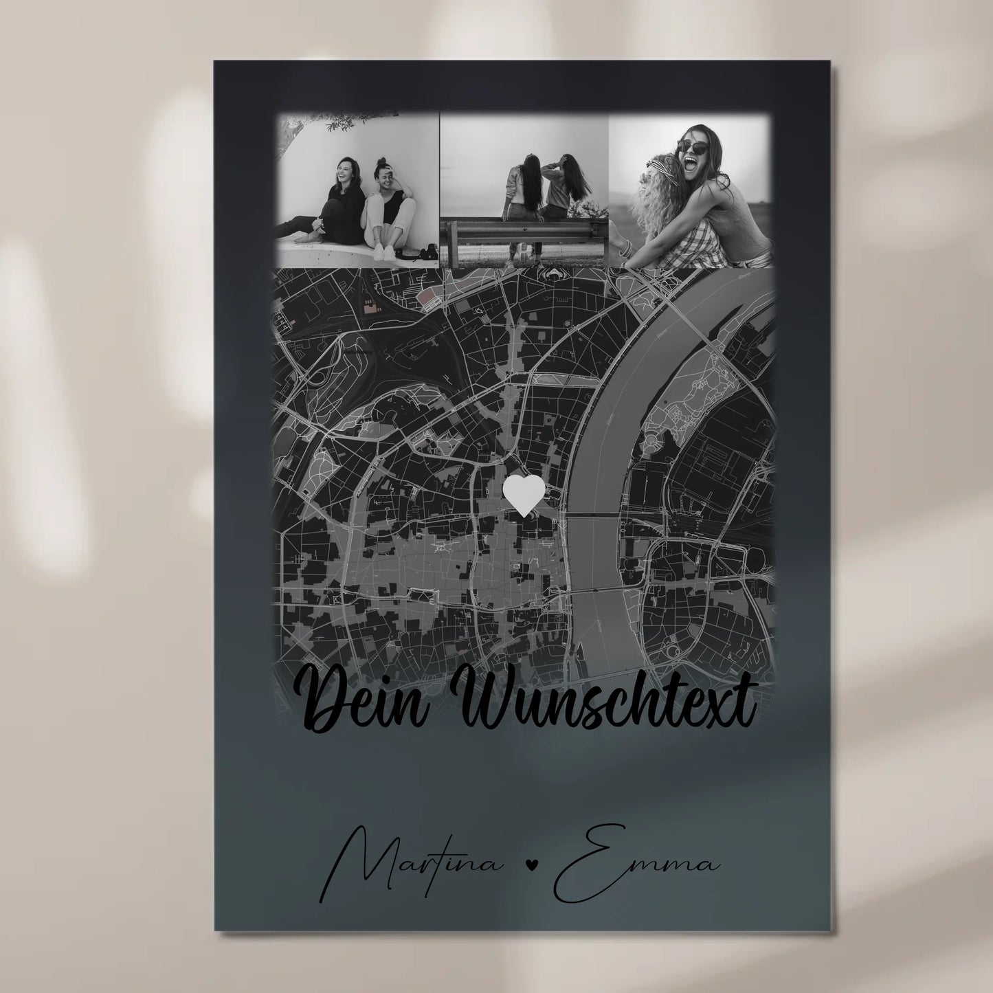 Fotoboard Poster Magnetisch mit 4 Fotos Karte Wunschtext Schwesterherz personalisiertes Geschenk