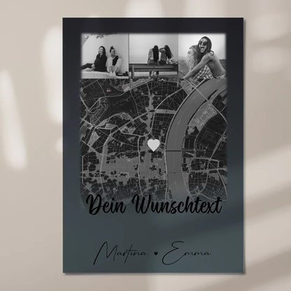 Fotoboard Poster Magnetisch mit 4 Fotos Karte Wunschtext Schwesterherz personalisiertes Geschenk