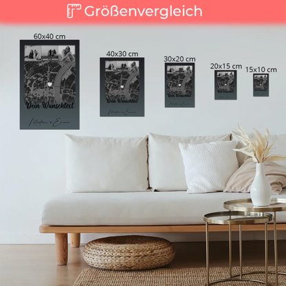 Fotoboard Poster Magnetisch mit 4 Fotos Karte Wunschtext Schwesterherz personalisiertes Geschenk