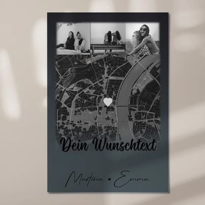 Fotoboard Poster Magnetisch mit 4 Fotos Karte Wunschtext Schwesterherz personalisiertes Geschenk