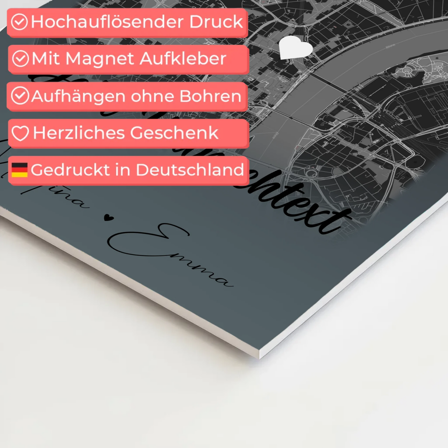 Fotoboard Poster Magnetisch mit 4 Fotos Karte Wunschtext Schwesterherz personalisiertes Geschenk