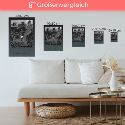 Fotoboard Poster Magnetisch mit 4 Fotos Karte Wunschtext Schwesterherz personalisiertes Geschenk