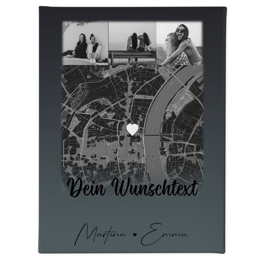 Personalisierte Schwester Leinwand mit 4 Fotos Karte Wunschtext und Schwesterherz Geschenk