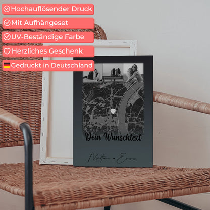 Personalisierte Schwester Leinwand mit 4 Fotos Karte Wunschtext und Schwesterherz Geschenk