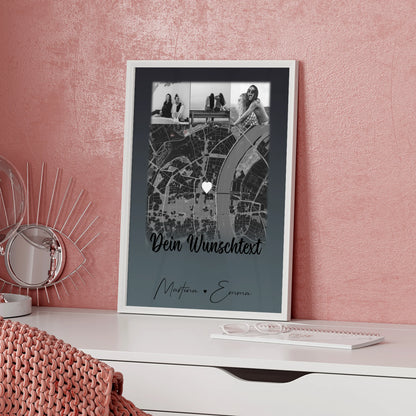 Geschwister Poster Personalisiert 4 Fotos Karte Wunschtext Geschenk für dein Schwesterherz