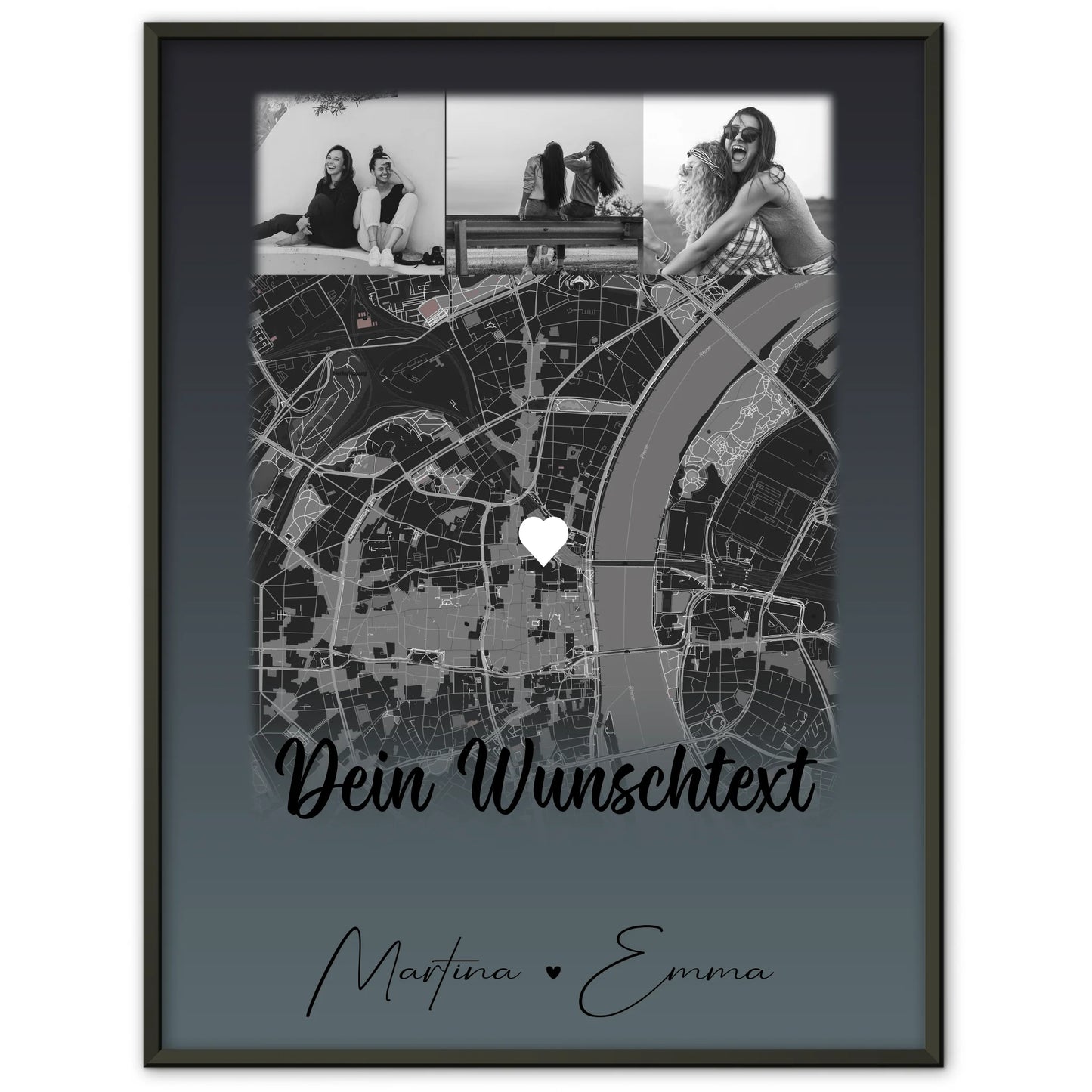 Geschwister Poster Personalisiert 4 Fotos Karte Wunschtext Geschenk für dein Schwesterherz