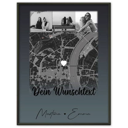 Geschwister Poster Personalisiert 4 Fotos Karte Wunschtext Geschenk für dein Schwesterherz