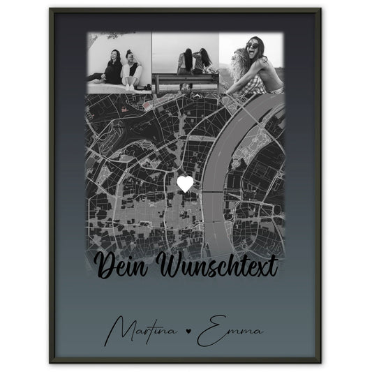 Geschwister Poster Personalisiert 4 Fotos Karte Wunschtext Geschenk für dein Schwesterherz