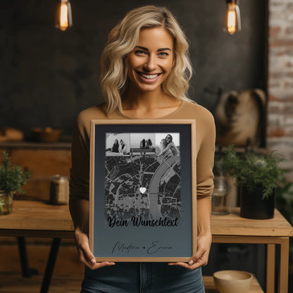 Geschwister Poster Personalisiert 4 Fotos Karte Wunschtext Geschenk für dein Schwesterherz