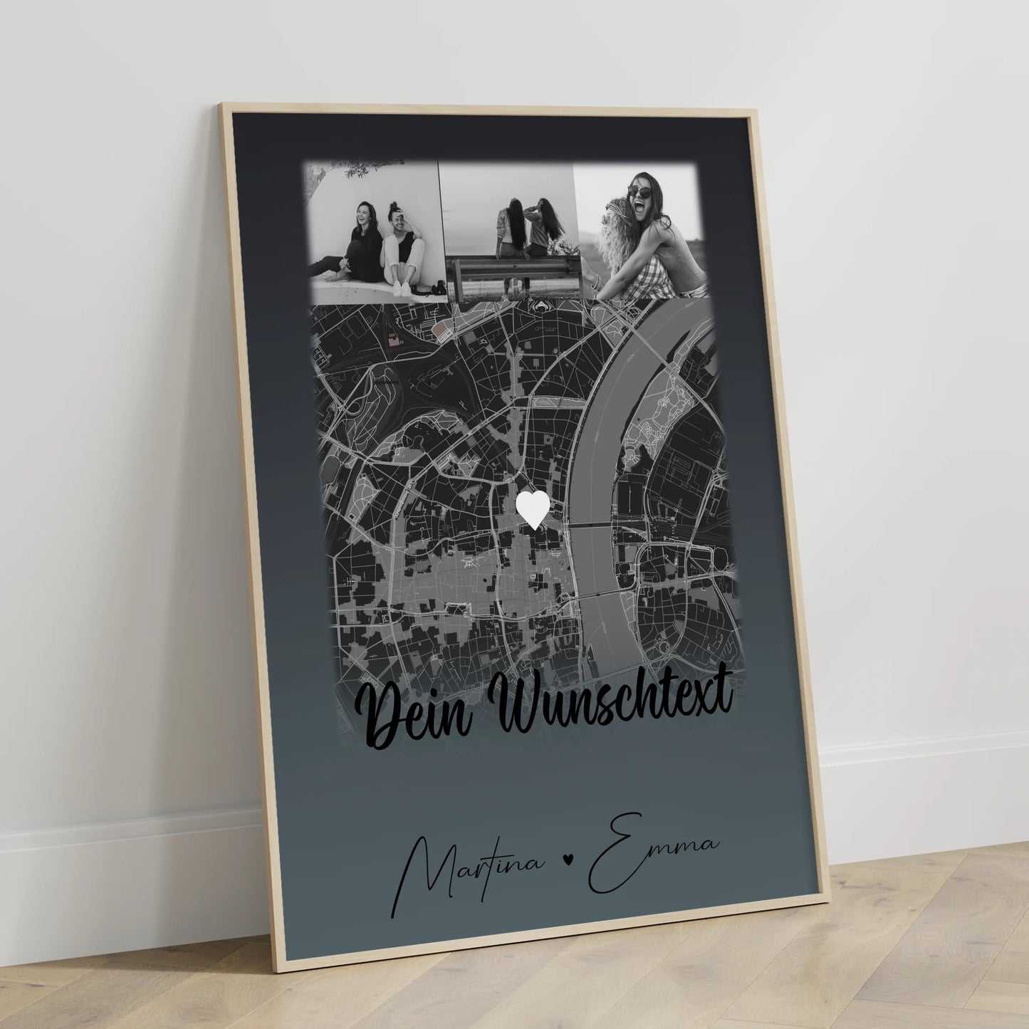 Geschwister Poster Personalisiert 4 Fotos Karte Wunschtext Geschenk für dein Schwesterherz