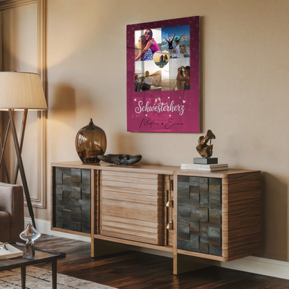 Personalisierte Acrylglas Mit Foto mit 4 Fotos und 1 Herz Foto für individuelle Geschenke