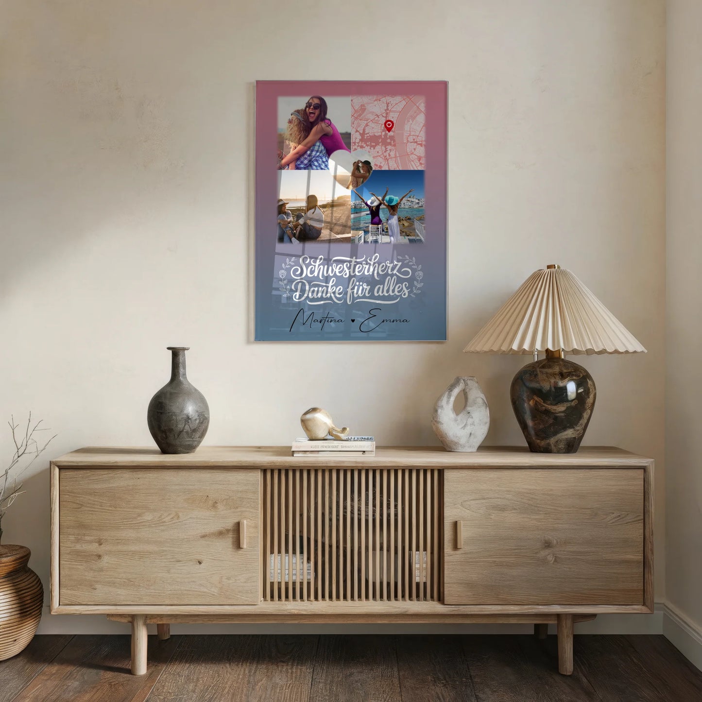 Personalisierte Geschenke mit Foto Mit Acrylglas 3 Fotos 1 Herz Foto Karte