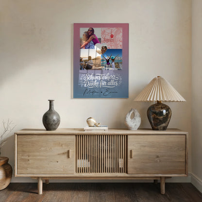 Personalisierte Geschenke mit Foto Mit Acrylglas 3 Fotos 1 Herz Foto Karte