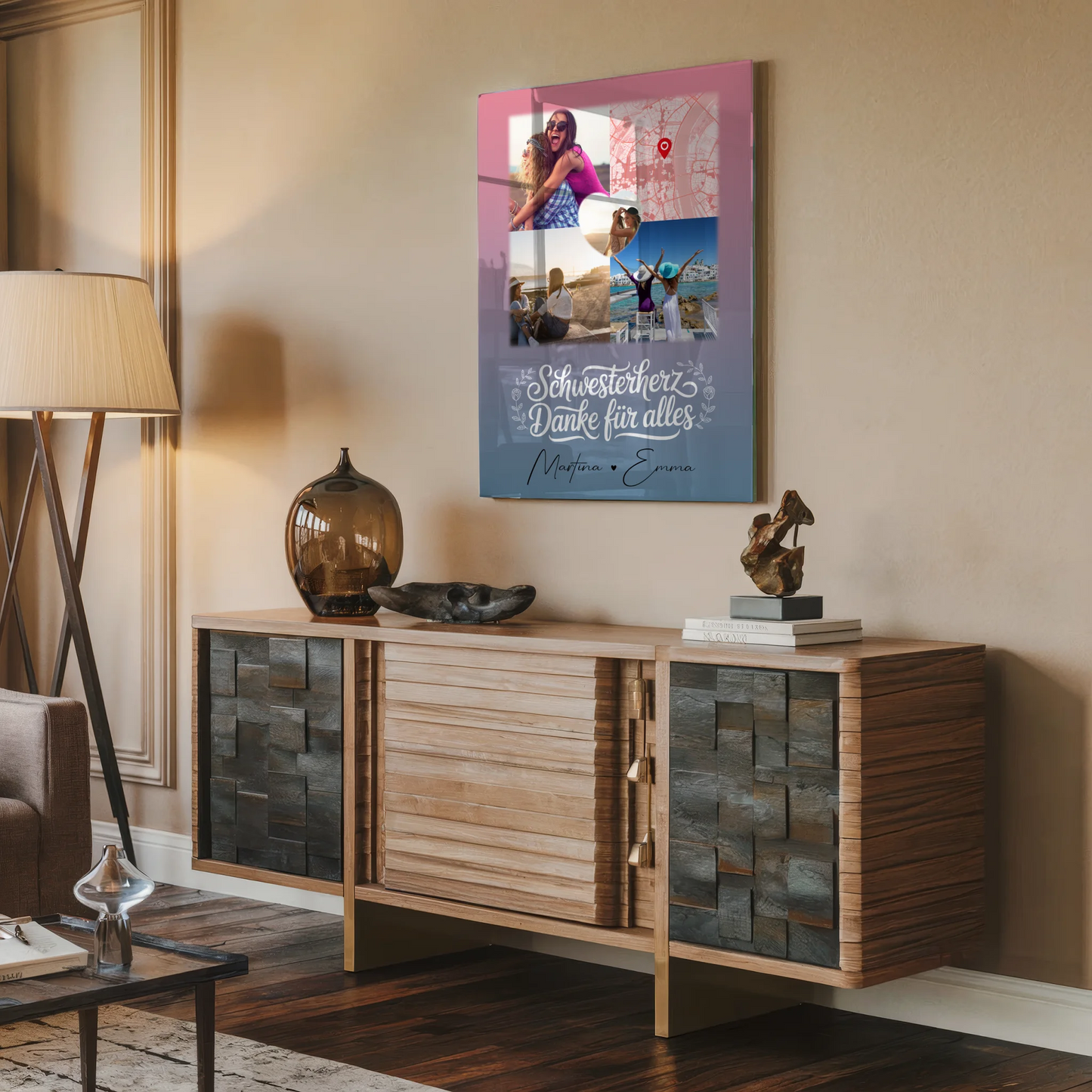 Personalisierte Geschenke mit Foto Mit Acrylglas 3 Fotos 1 Herz Foto Karte