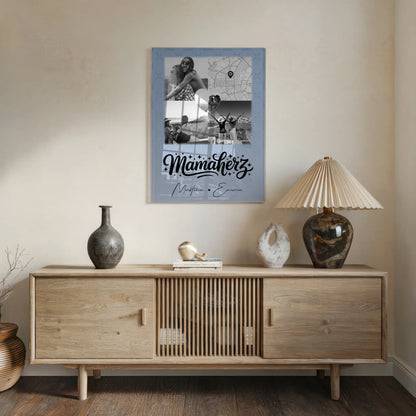Mama Plakat Acrylglas Bild mit 3 Fotos Herz Foto und Karte personalisiertes Geschenk