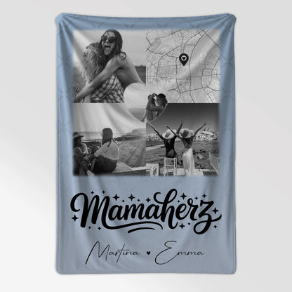 Decke Mit Spruch Für Mama mit 3 Fotos Herz Foto Karte personalisiertes Geschenk 7