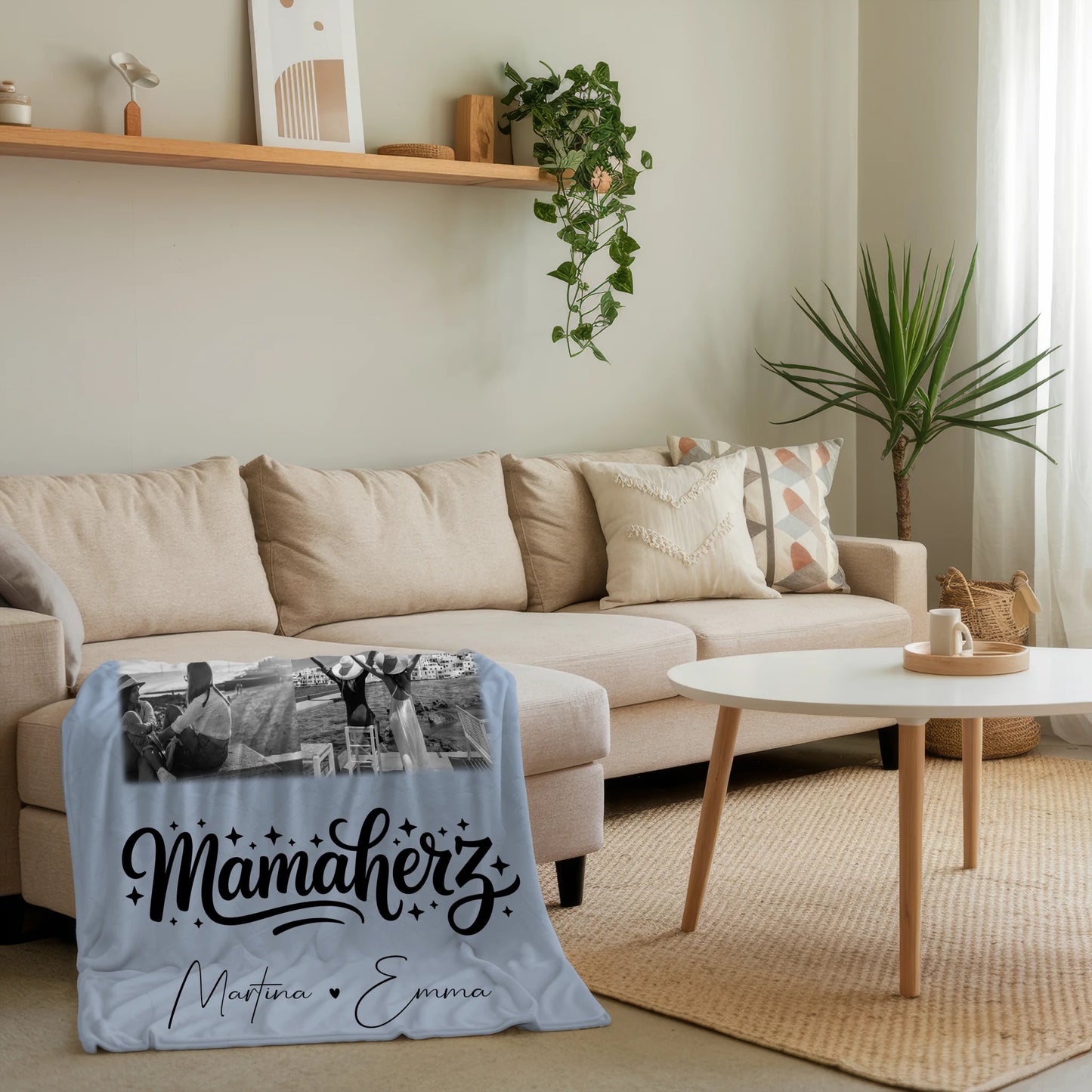 Decke Mit Spruch Für Mama mit 3 Fotos Herz Foto Karte personalisiertes Geschenk 4