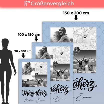 Decke Mit Spruch Für Mama mit 3 Fotos Herz Foto Karte personalisiertes Geschenk 5