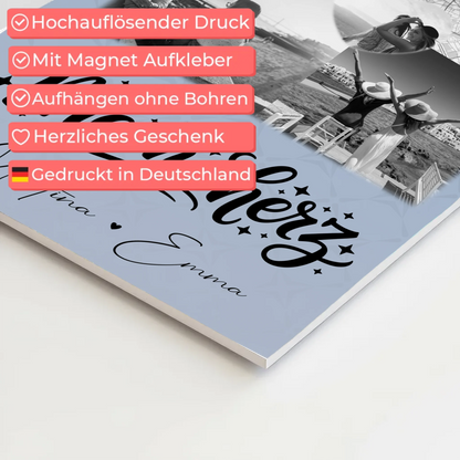 Personalisierte Mama Plakat mit 3 Fotos und Herz Foto Karte für besondere Geschenke 4