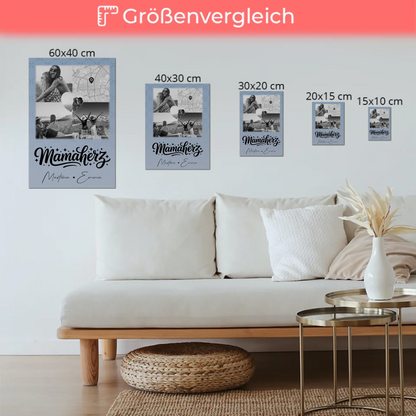 Personalisierte Mama Plakat mit 3 Fotos und Herz Foto Karte für besondere Geschenke