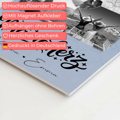 Personalisierte Mama Plakat mit 3 Fotos und Herz Foto Karte für besondere Geschenke