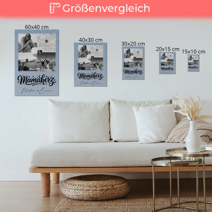 Personalisierte Mama Plakat mit 3 Fotos und Herz Foto Karte für besondere Geschenke