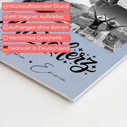 Personalisierte Mama Plakat mit 3 Fotos und Herz Foto Karte für besondere Geschenke