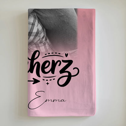 Personalisierte Mama Decke mit 1 Foto und Text Schön dass es dich gibt für besondere Geschenke 6