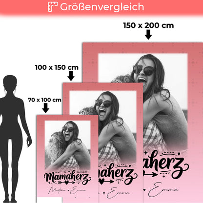 Personalisierte Mama Decke mit 1 Foto und Text Schön dass es dich gibt für besondere Geschenke 5