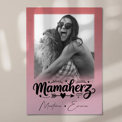 Mama Plakat Fotoboard mit 1 Foto Schön dass es dich gibt personalisiertes Geschenk 7