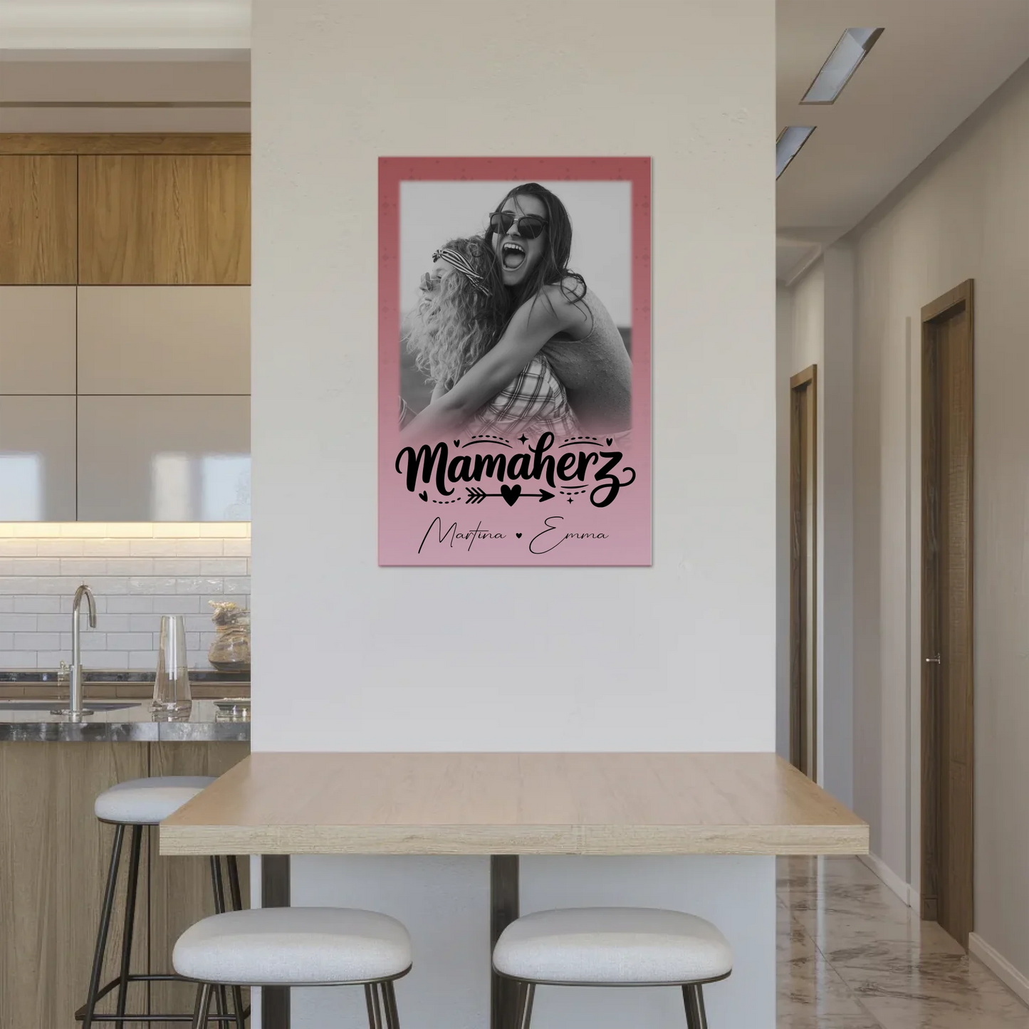 Mama Plakat Fotoboard mit 1 Foto Schön dass es dich gibt personalisiertes Geschenk