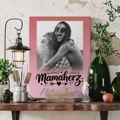 Personalisierte Leinwand Für Mama mit 1 Foto Schön dass es dich gibt Geschenkidee