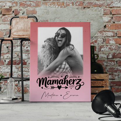 Personalisierte Leinwand Für Mama mit 1 Foto Schön dass es dich gibt Geschenkidee