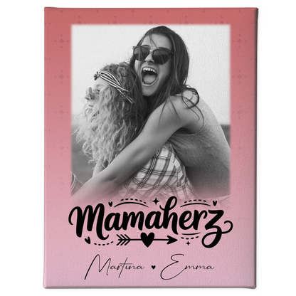 Personalisierte Leinwand Für Mama mit 1 Foto Schön dass es dich gibt Geschenkidee
