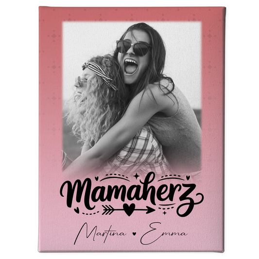 Personalisierte Leinwand Für Mama mit 1 Foto Schön dass es dich gibt Geschenkidee