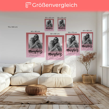 Personalisierte Leinwand Für Mama mit 1 Foto Schön dass es dich gibt Geschenkidee