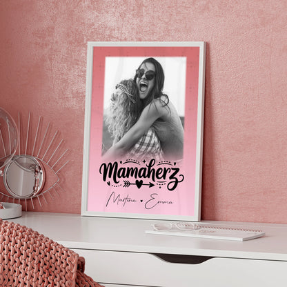 Mutter Poster personalisiert mit 1 Foto als Geschenk Schön dass es dich gibt