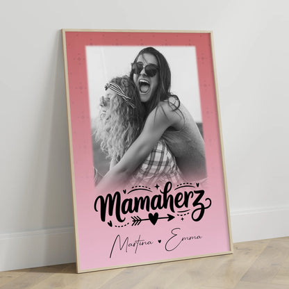 Mutter Poster personalisiert mit 1 Foto als Geschenk Schön dass es dich gibt
