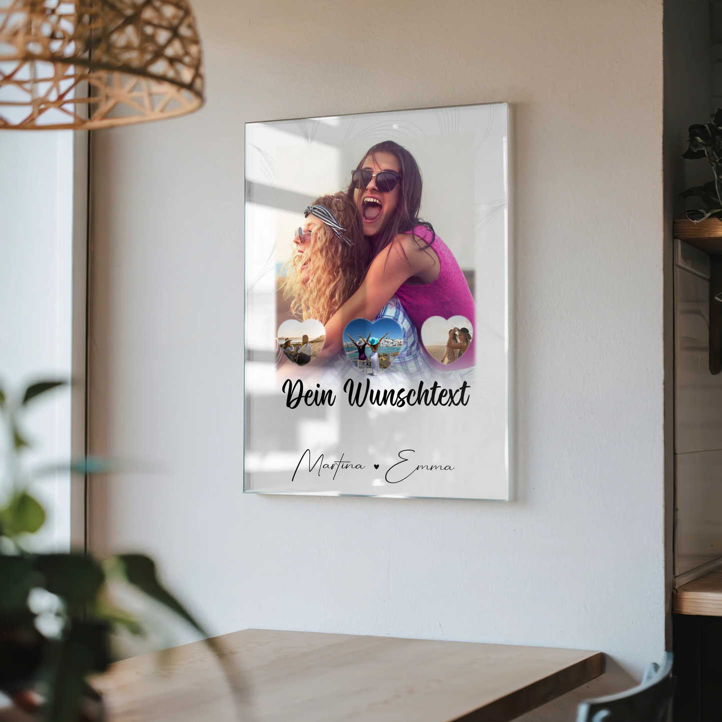 Mama Plakat mit 1 Foto und 3 kleinen Herz Fotos Wunschtext Vergiss nie wie toll du bist