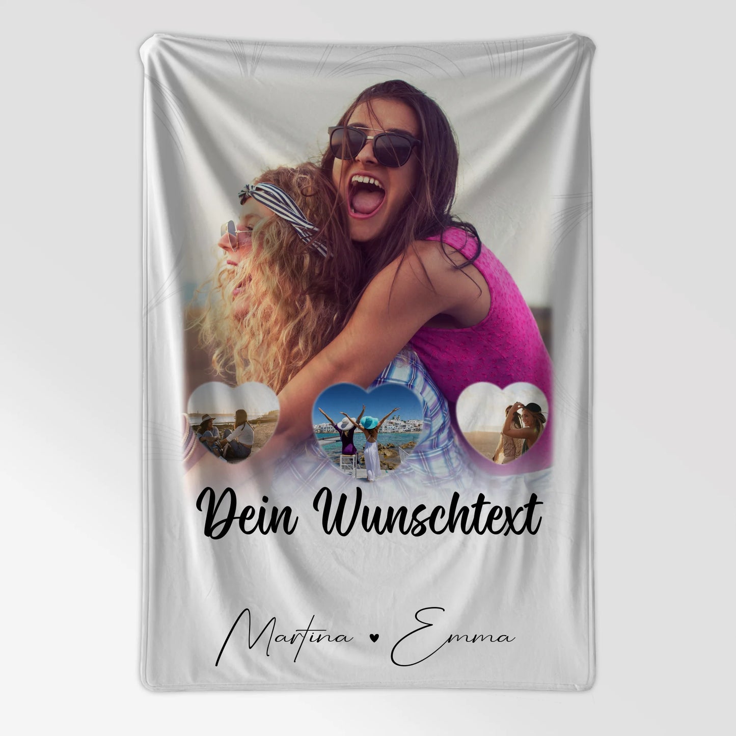 Personalisierte Kuscheldecke mit Namen 1 Foto 3 Herz Fotos Wunschtext Vergiss nie wie toll du bist 7