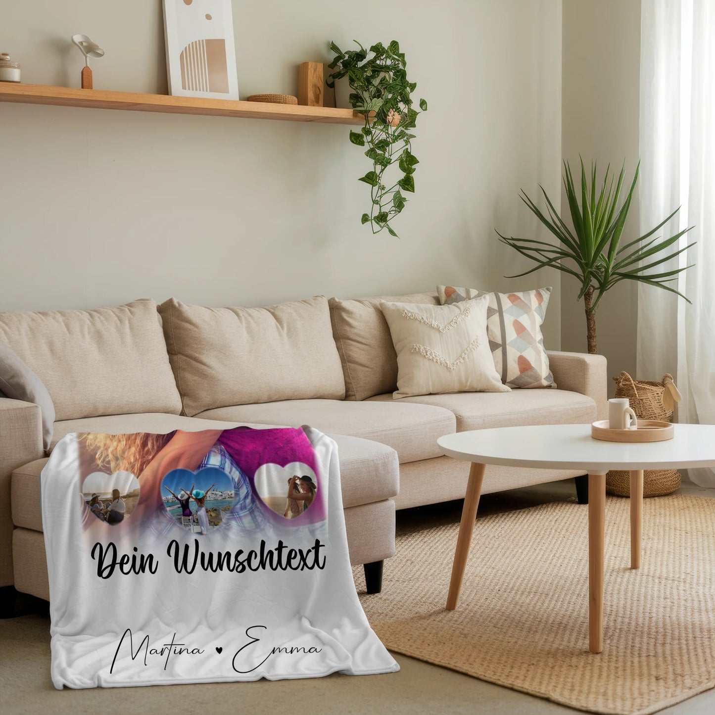 Personalisierte Kuscheldecke mit Namen 1 Foto 3 Herz Fotos Wunschtext Vergiss nie wie toll du bist 4